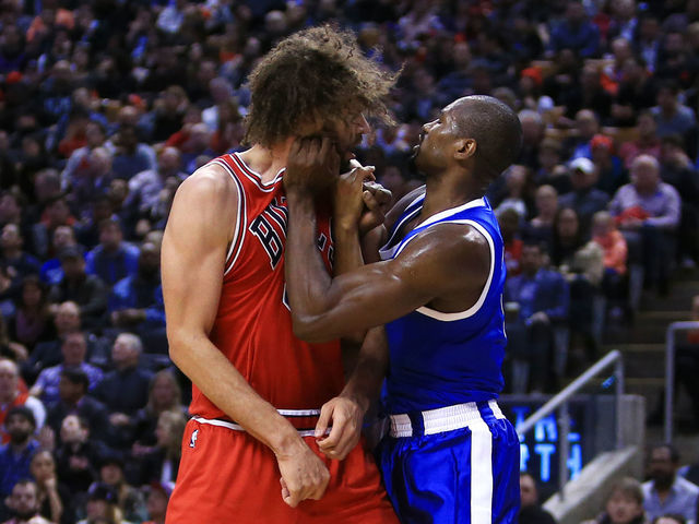 Watch: Raptors' Ibaka, Bulls' Lopez ejected after trading punches