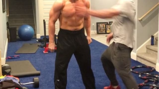 Gronk goes insane pumping up WWE's Mojo Rawley