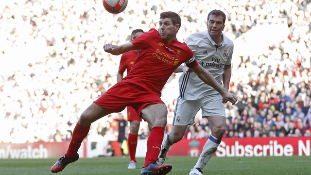 Watch: Gerrard delights Anfield with fantastic finish in legends match