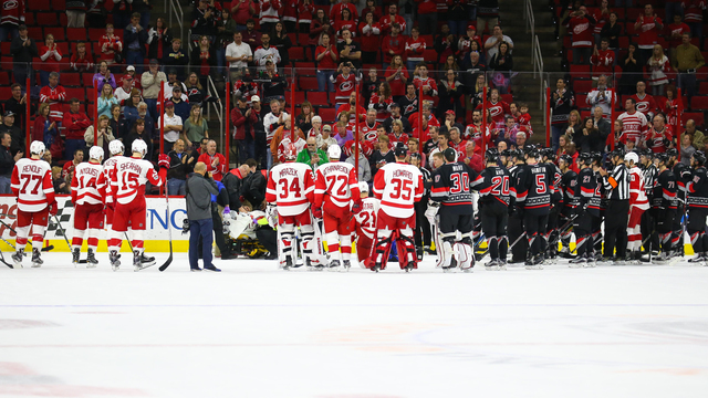 Hurricanes, injured Lack applaud Red Wings' show of support