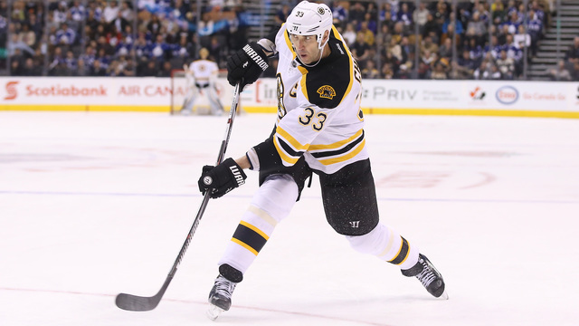 Watch: Chara slapper catches practice goalie in sensitive area