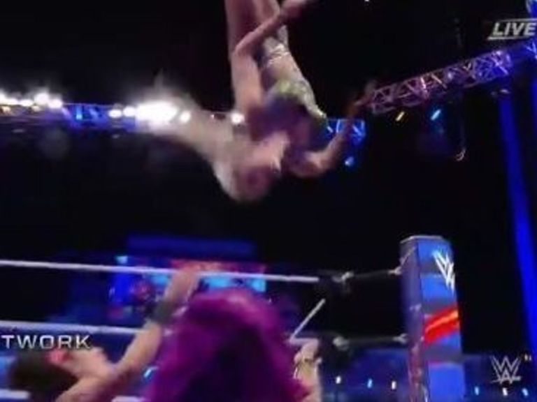 Charlotte hits pictureperfect corkscrew moonsault at WrestleMania