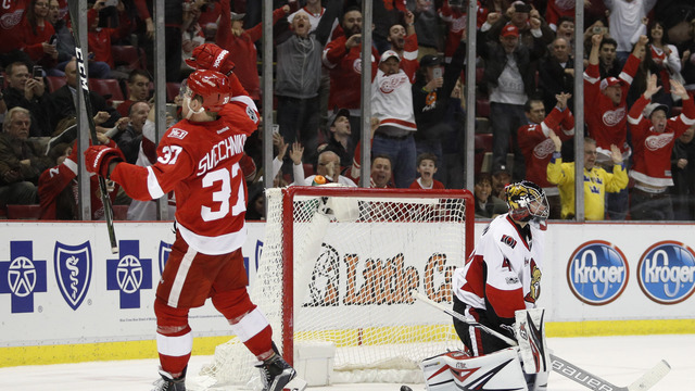 Watch: Red Wings' Svechnikov scores SO winner in NHL debut
