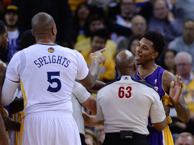 VIDEO: Lakers' Young ejected for elbowing Thunder's Adams in throat