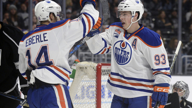 Watch: Nugent-Hopkins splits Kings defenders, finishes with slick backhand