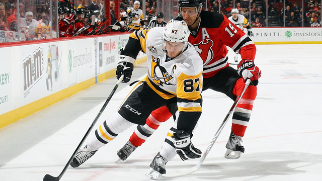 Watch: Crosby goes no-look, between the legs to set up Sheary goal