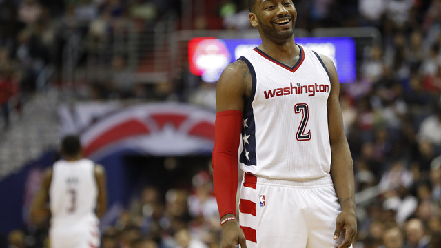 Watch: Wall has words for Schroder after steal and slam