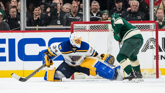 Watch: Blues' Allen robs Wild's Coyle with smooth glove save