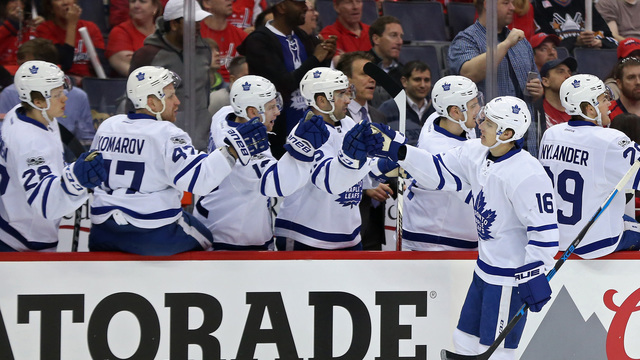 Watch: Marner dives to bang in rebound, opens Game 1 scoring