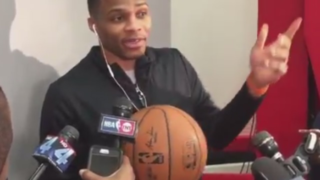 'You think it's a joke': Westbrook brings 'best friend' to media scrum