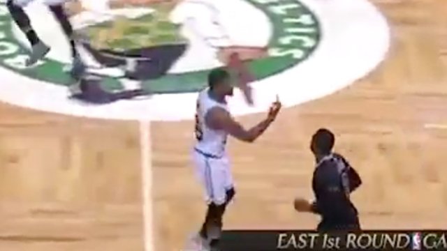 Watch: Marcus Smart flips off fan sitting courtside