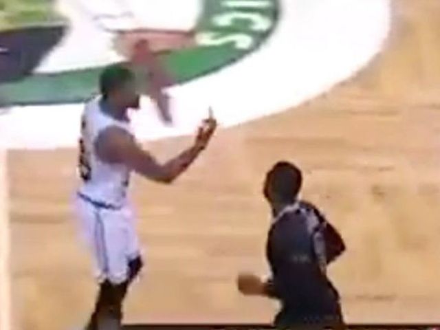 Watch: Marcus Smart flips off fan sitting courtside
