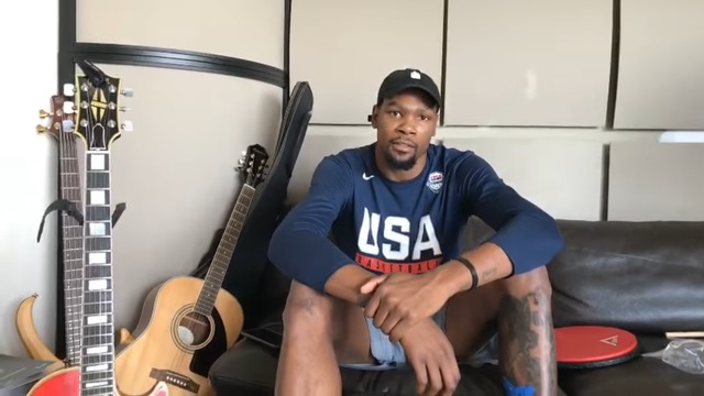 Watch: Durant in good spirits, says he hopes to return in Game 3