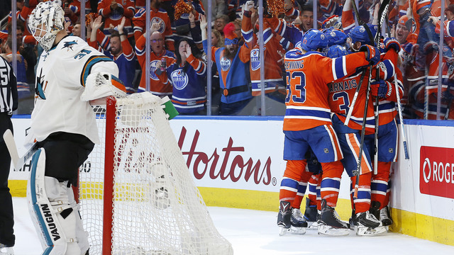 Watch: Desharnais ends dominant OT for Oilers with one-timer past Jones