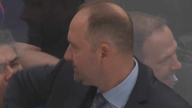 Watch: Sharks' DeBoer elbows glass in front of heckling Oilers fan