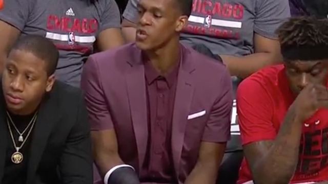 Rondo dons ridiculous short-sleeved suit jacket to Game 3
