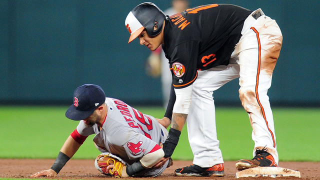 Machado doesn't expect retaliation after Pedroia slide: 'It wasn't intentional'