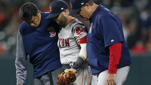Watch: Pedroia spiked on Machado's aggressive slide