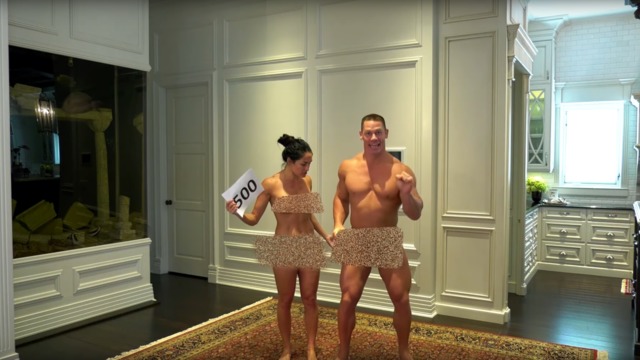 Watch: John Cena, Nikki Bella strip down to celebrate YouTube milestone