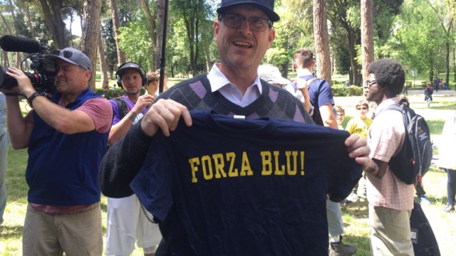 Forza Blu! Harbaugh makes the Maize and Blue bilingual