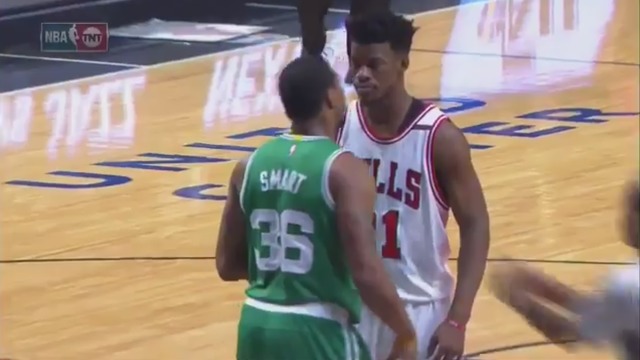 Watch: Jimmy Butler, Marcus Smart get T'd up for skirmish