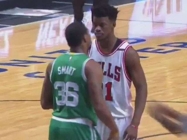 Watch: Jimmy Butler, Marcus Smart get T'd up for skirmish
