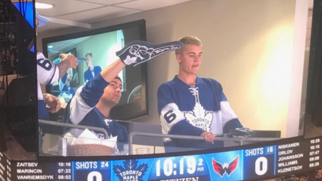 Bieber attends crucial Capitals-Leafs Game 6