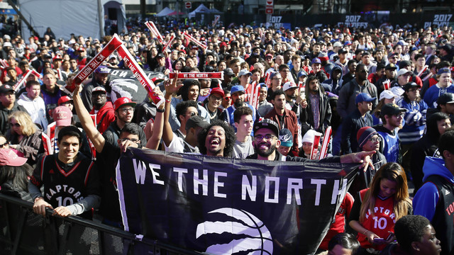 Watch: Fans chant 'Raps in 6' during rout of Bucks