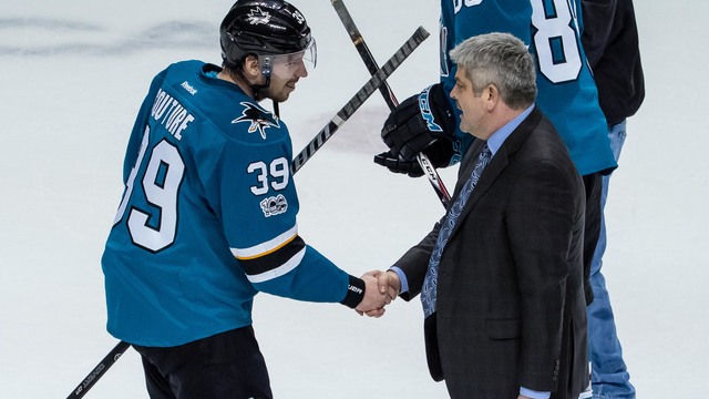 Look: Sharks' Couture undergoes post-playoff dental work
