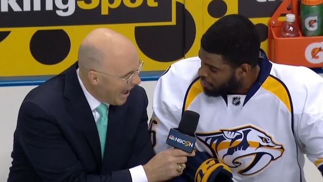 Watch: Subban asks Pierre McGuire for the secret to being good-looking