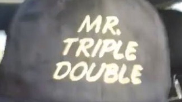 Watch: Russell Westbrook rocks a 'Mr. Triple-Double' hat