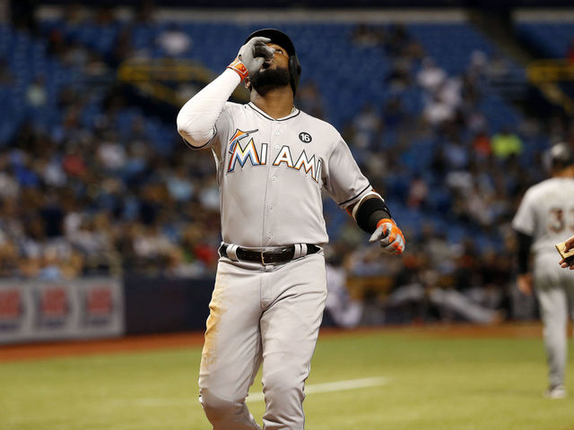 Watch: Ozuna hits righteous moonshot into Rays pennant in rafters