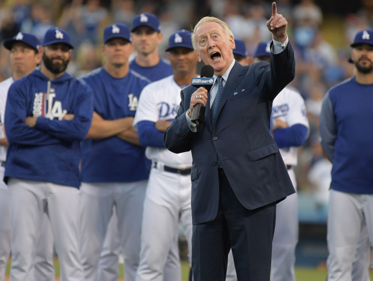 Dodgers Honor Tommy Lasorda At Dodger Stadium Retired Number