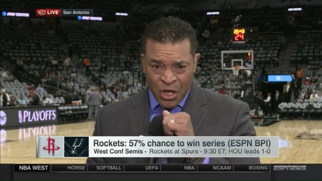 Watch: ESPN reporter chokes on bug during live segment, pushes through