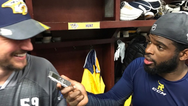 Look: Subban crashes Josi's postgame scrum