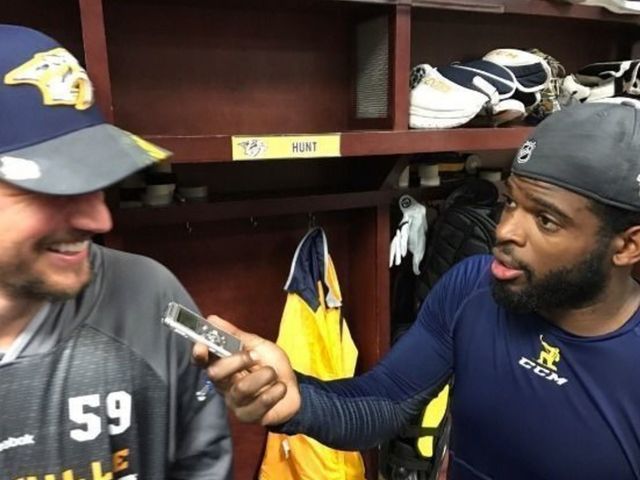 Look: Subban crashes Josi's postgame scrum