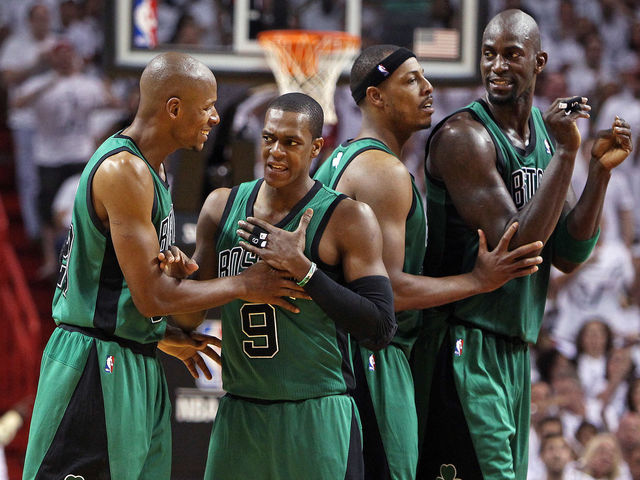 Watch: Pierce, Garnett talk Ray Allen while Rondo keeps quiet