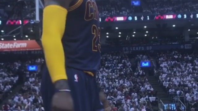 Watch: LeBron roasts courtside Raps fan's shoes during Game 4
