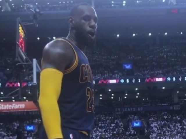 Watch: LeBron roasts courtside Raps fan's shoes during Game 4