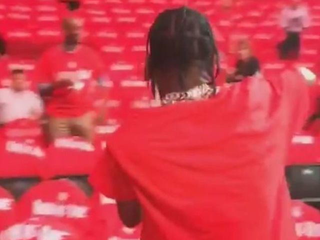 Watch: Travis Scott performs for mostly empty Rockets arena