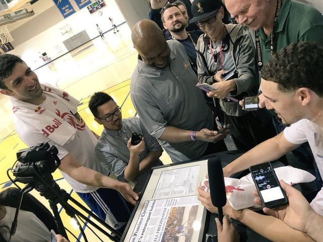 Warriors' Pachulia trolls Thompson with framed reminder of 'historical night'