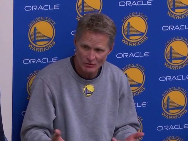 Watch: Kerr inspires Warriors' Game 1 comeback with halftime speech