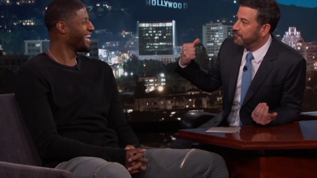 Watch: Paul George is mum about Lakers rumors on 'Jimmy Kimmel Live!'