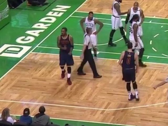 Watch: J.R. Smith trolls Celtics fan by pretending to sweep