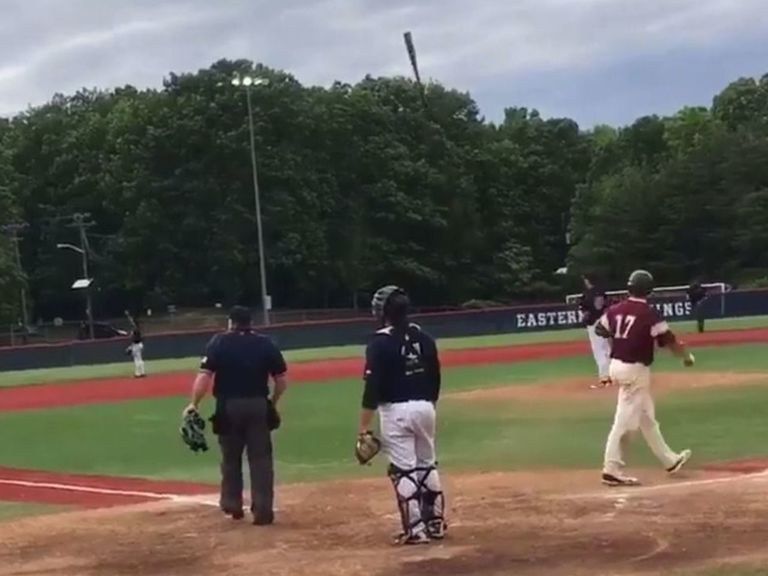 Watch High school player flaunts majorleague bat flip