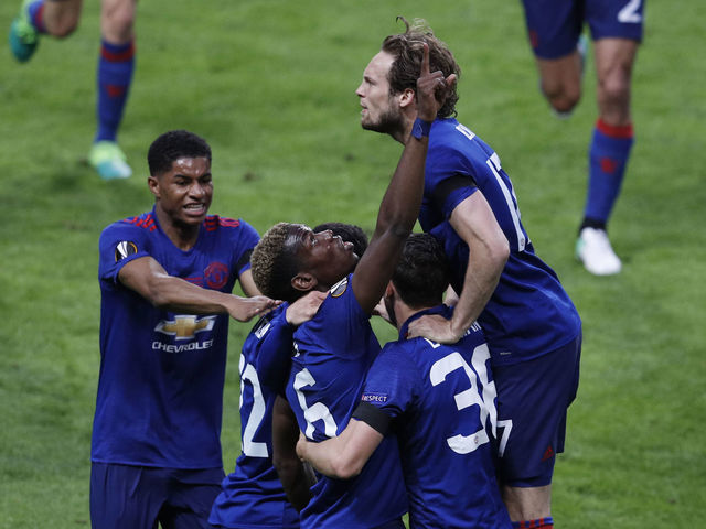 Watch: Huge deflection helps Pogba open scoring in Europa League final