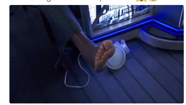 Watch: Shaq shows off his bare foot on live television