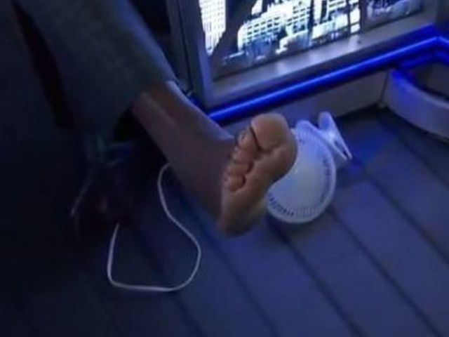 Watch: Shaq shows off his bare foot on live television