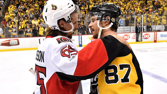 Watch: Karlsson tells Crosby to 'get another one' in handshake line