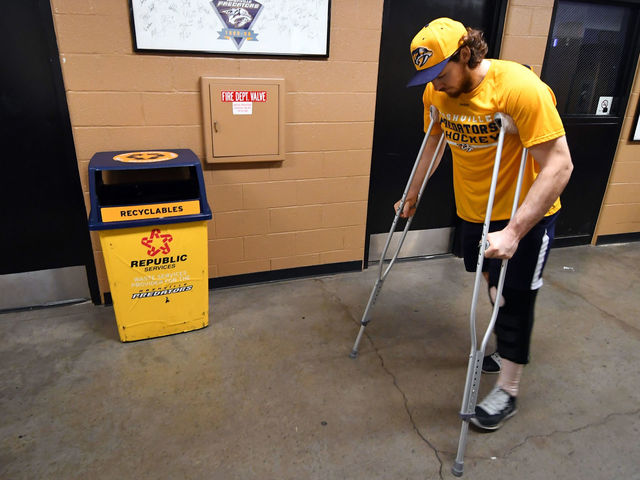 Predators' Johansen ahead of schedule in recovery from thigh injury